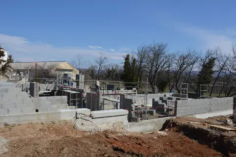 Blockwork walls rising on a house build